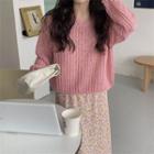 Set: Sweater + Spaghetti Strap Floral Dress