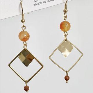 Geometric Drop Beaded Hook Earrings / Non-piercing Earrings