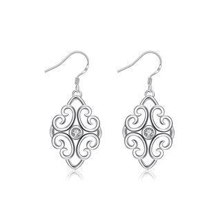 Fashion Pattern Earrings With Austrian Element Crystal Silver - One Size