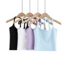 Halter-neck Furry Crop Camisole Top