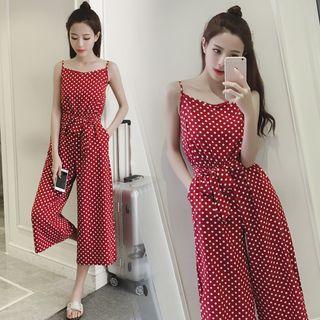 Dotted Strappy Jumpsuit