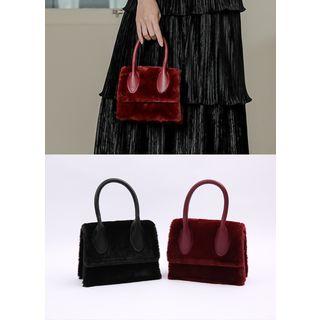 Flap Faux-fur Hand Bag