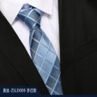 Genuine Silk Plaid Neck Tie Zsld009 - Blue - One Size