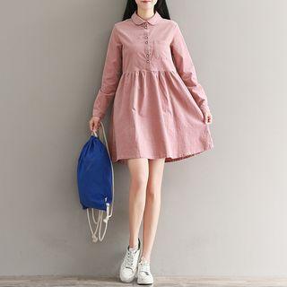 Peter Pan Collar Corduroy Dress
