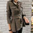 Tie Waist Button Knit Jacket