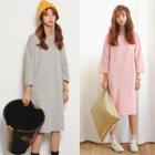Fray Trim Sweatshirt Dress