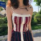 Tie-shoulder Ruffled Lace-up Cropped Corset Top