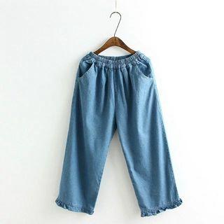 Frilled Cropped Jeans