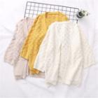 Dual-pocket Open-front Knit Cardigan