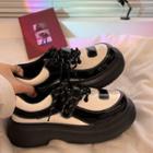 Two-tone Platform Lace-up Shoes