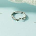 Wavy Layered Alloy Ring Silver - One Size