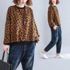 Leopard Patterned Pullover As Shown In Figure - One Size