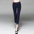 Cuffed Slim-fit Washed Jeans