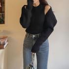 Cable-knit Bolero & Sleeveless Top Set