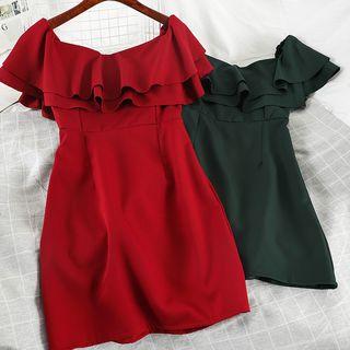 Cap-sleeve Off-shoulder Mini A-line Dress