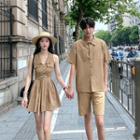 Couple Matching Sleeveless Mini A-line Dress / Shirt / Shorts / Set