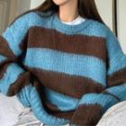 Striped Sweater Stripes - Blue & Black - One Size
