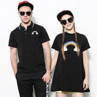 Couple Matching Short-sleeve Polo Shirt / T-shirt Dress