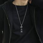 Alien Pendant Alloy Necklace 1910 - Charm & Chain - Silver - One Size