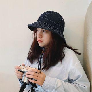 Denim Bucket Hat Dark Blue - One Size