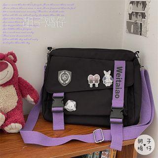 Applique Lettering Messenger Bag / Bag Charm / Set