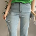 Band-waist Washed Loose-fit Jeans
