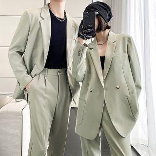 Couple Matching Two Button Plain Blazer