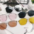 Double-bridge Sunglasses With Pouch / Case