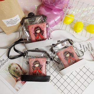 Set: Printed Crossbody Bag + Chain Strap Handbag