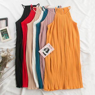 Midi Halter Ribbed Dress
