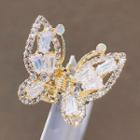 Rhinestone Butterfly Hair Clip Ly403 - Gold - One Size
