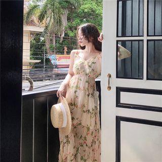 Pointelle Knit Cardigan / Floral Sleeveless Dress