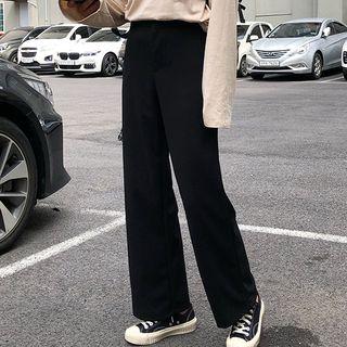 High-waist Loose-fit Straight-leg Pants