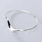925 Sterling Silver Wave Open Bangle As Shown In Figure - One Size