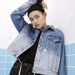 Ombr  Buttoned Denim Jacket