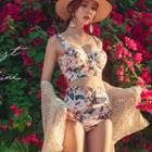 Floral Print Cutout Bikini