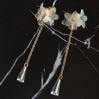 Flower Detail Drop Earring / Clip-on Earring