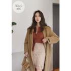 Open-front Handmade Wool Blend Coat With Sash