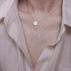 925 Sterling Silver Shell Star & Bar Pendant Layered Necklace