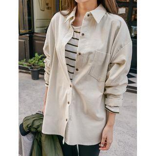 Dip-back Corduroy Long Shirt