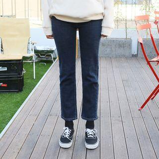 Brushed-fleece Straight-cut Jeans