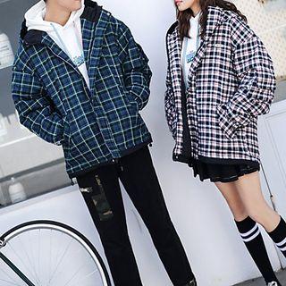 Couple Matching Plaid Padded Coat / Harem Pants / Mini Pleated Skirt