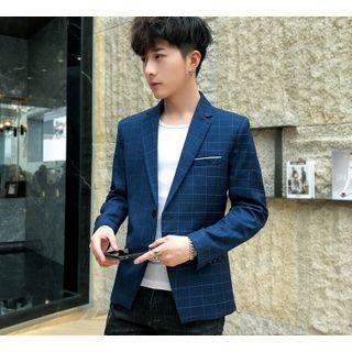 Single-breasted Plain Blazer / Long-sleeve Plain T-shirt / Set