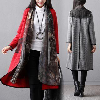 Printed Mock Two-piece Coat