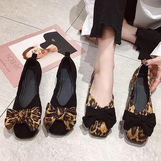 Faux Suede Ribbon Accent Flats