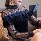Lace Panel Frill Trim Blouse