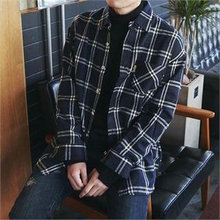 Pocket-front Plaid Flannel Shirt