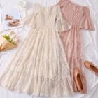 Boatneck Lace A-line Dress