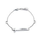 Fashion Simple Geometric Horizontal Hollow Heart 316l Stainless Steel Bracelet With Cubic Zirconia Silver - One Size