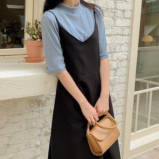 Plus Size Spaghetti-strap Tie-waist Dress